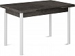 стол Милан-2 EVO 120х80 (+30+30) (ноги №4 металл белые) (сер камень)